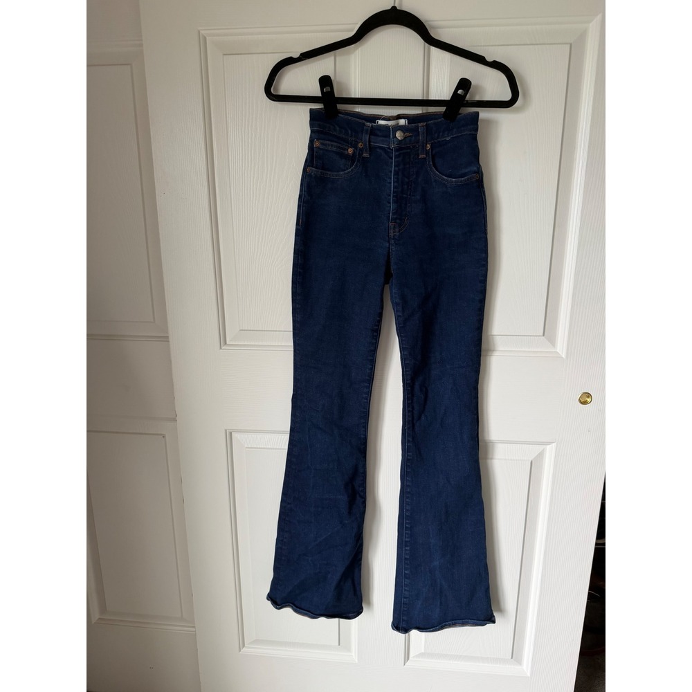 Madewell The Stretch Flare Jean High Rise Dark Indigo Denim Size 23
